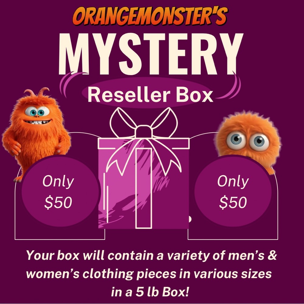 OrangeMonster's Mystery Reseller Box 5 lbs of Men’s Women’s CLOTHING ASSORTMENT
